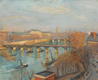 Jean Hippolyte Marchand - The Pont des Arts and Pont Neuf, Paris