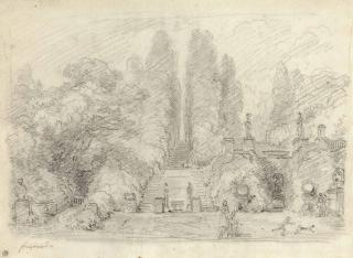 Jean-Honoré Fragonard - An Italian Park With Stairs