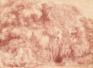 Jean-Honoré Fragonard - Fontaine Monumentale À L\'Entrée D\'Un Parc