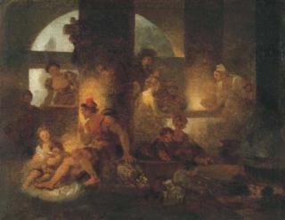 Jean-Honore Fragonard - La Cuisine des saltimbanques