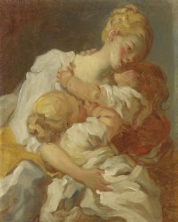 Jean-Honoré Fragonard - \'Les Baisers Maternels\' Or \'Les Jalousies De L\'Enfance\'