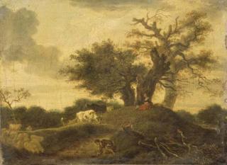 Jean-Honore Fragonard - Paysage Avec Garçon Au Bord D\'Une Mare