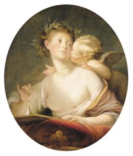 Jean-Honoré Fragonard - Sappho inspired by Cupid