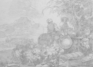 Jean-Honoré Fragonard - Scène de caravane, d\'après Francesco Castiglione