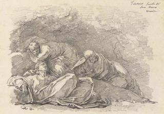 Jean-Honoré Fragonard - Trois Apôtres Endormis, D\'Après Tintoretto