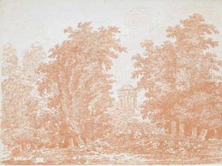 Jean-Honoré Fragonard - Un Parc Avec Un Temple Au Bord D\'Un Bassin