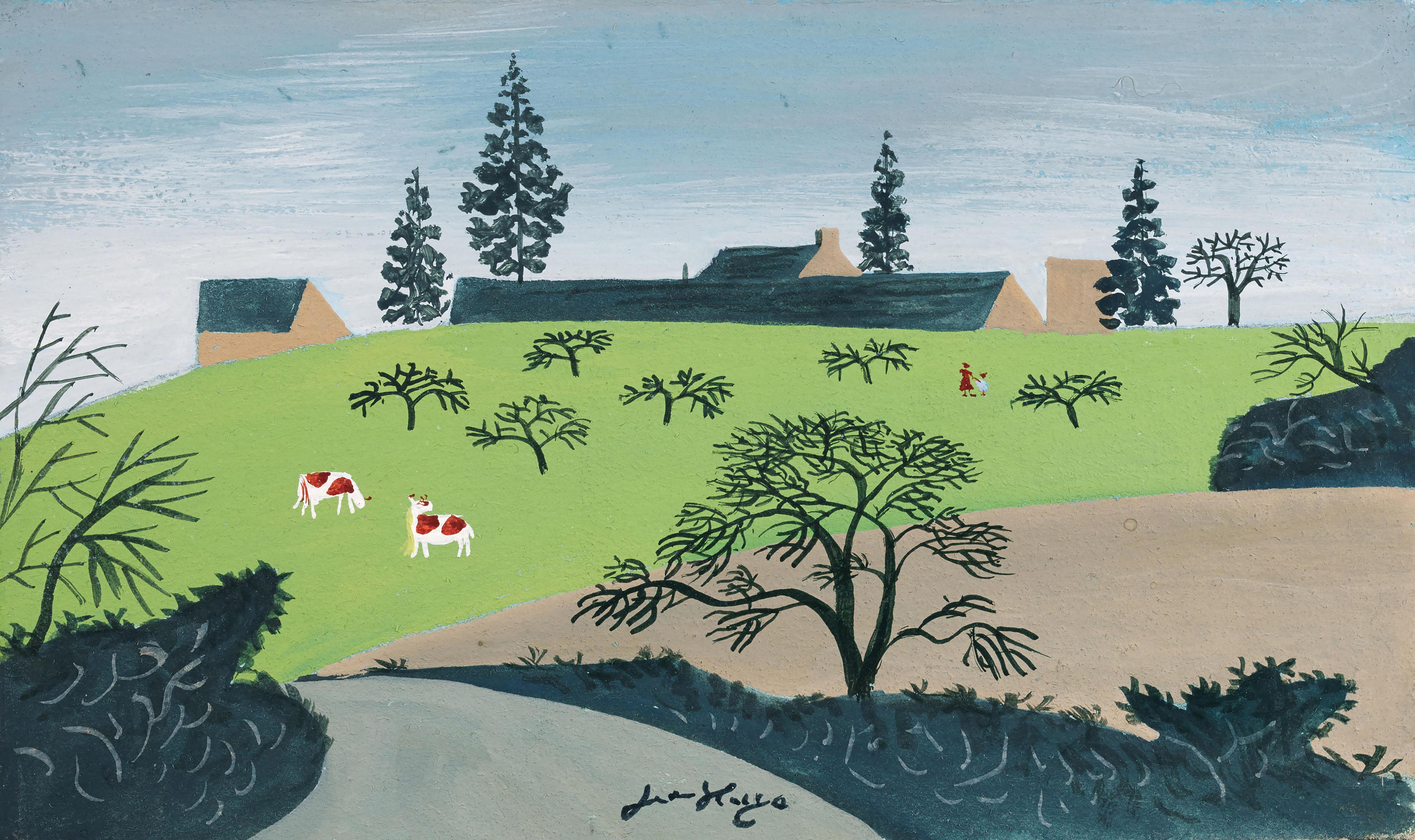 Jean Hugo - A farmyard; and Cows in a meadow
