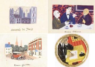 Jean Hugo - Ensemble de Quatre Gouaches