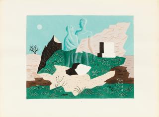 Jean Hugo - Le miroir magique. 1927. Très rare suite de pochoirs. Joints : 6 ouvrages illustrés par Hugo.