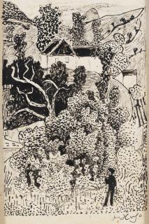 Jean Hugo - Maison de campagne dans une clairière