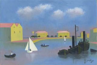 Jean Hugo - Scène du port