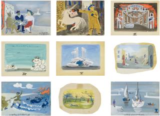 Jean Hugo - Stage Designs: A Set Of Nine Gouaches