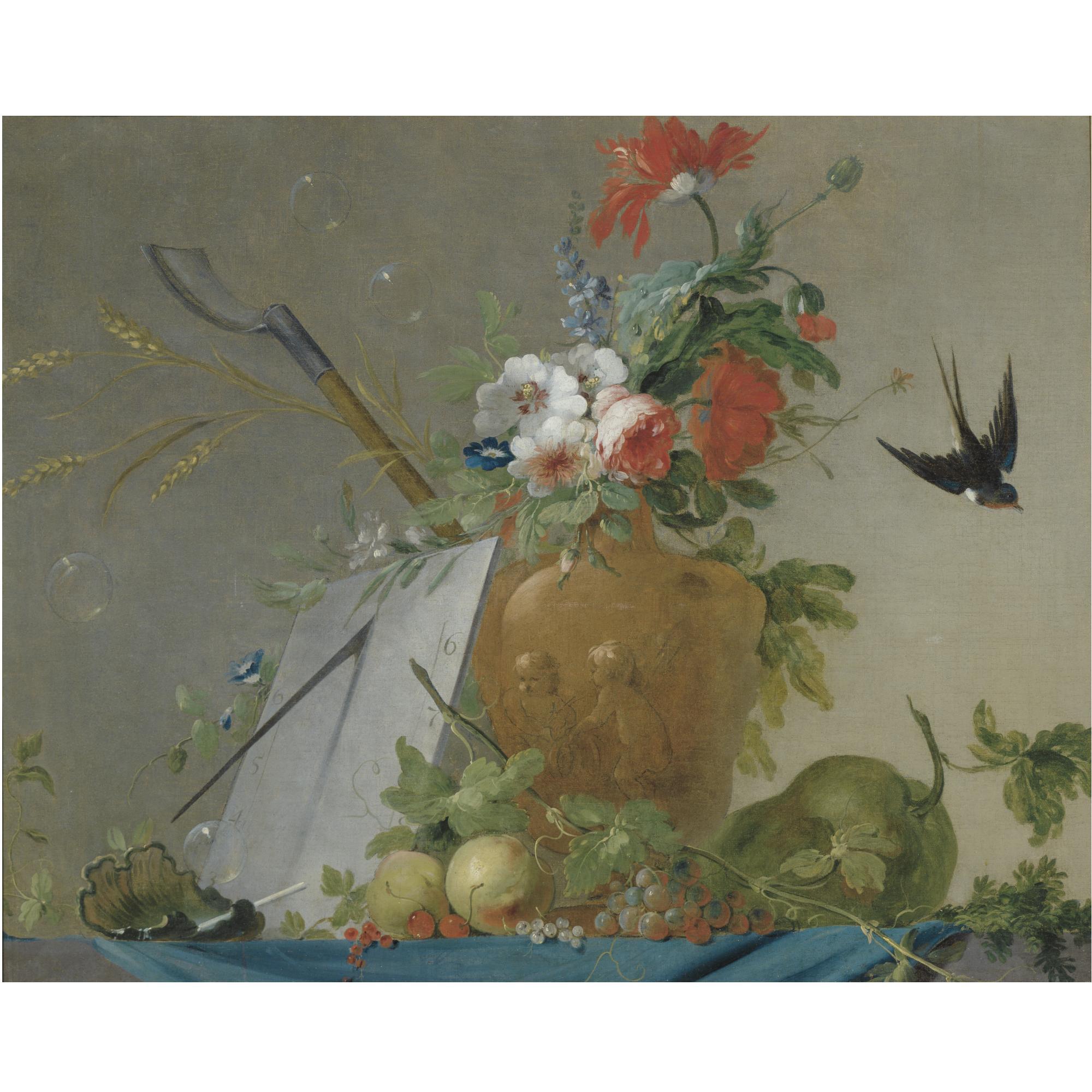 Jean - Jacques Bachelier - Still Life With An Allegory Of  Time