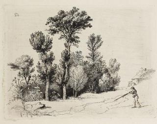 Jean Jacques de Boissieu - Petit Bosquet avec Chasseur (Vue d\'un petit bois)