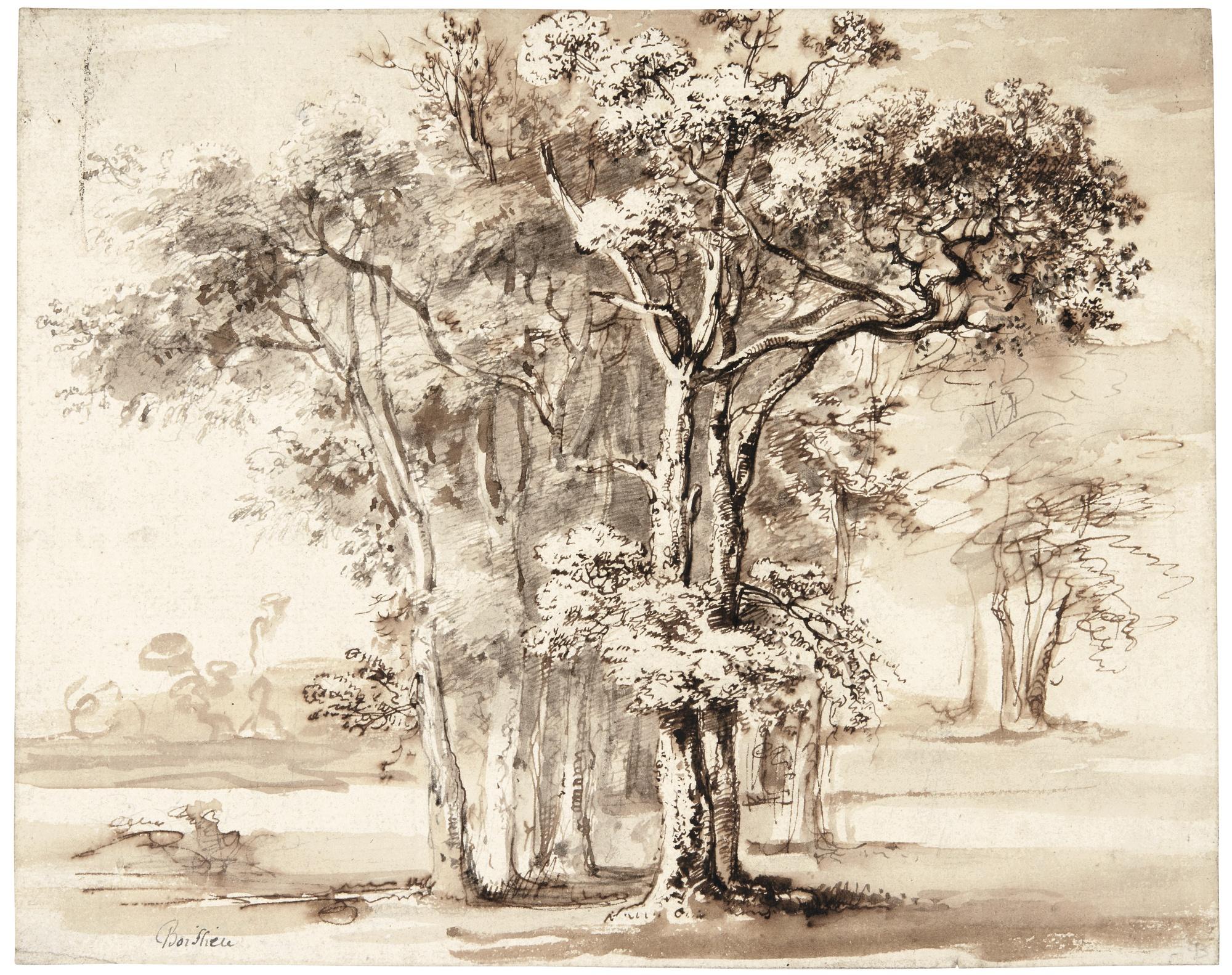 Jean-Jacques De Boissieu - Study Of A Clump Of Trees