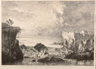 Jean Jacques de Boissieu - Stürmische Landschaft mit Wasserfall.