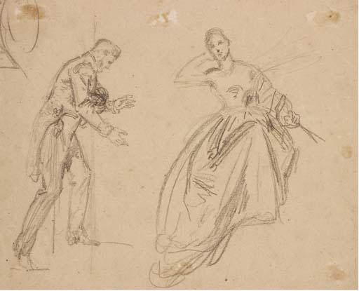 Jean-Jacques-François Le Barbier - A sacrifice to Venus: A vestal virgin sacrificing two doves on an altar surrounded by figures