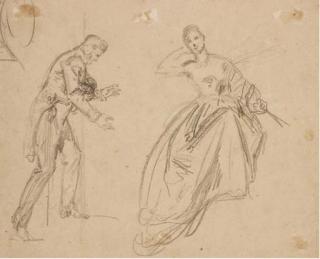 Jean-Jacques-François Le Barbier - A sacrifice to Venus: A vestal virgin sacrificing two doves on an altar surrounded by figures