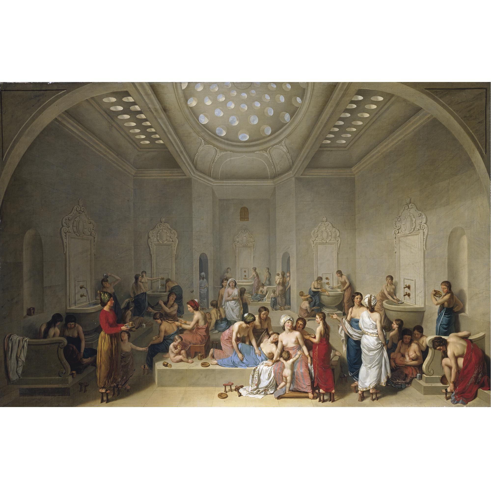 Jean-Jacques-François Lebarbier - A Female Turkish Bath Or Hammam