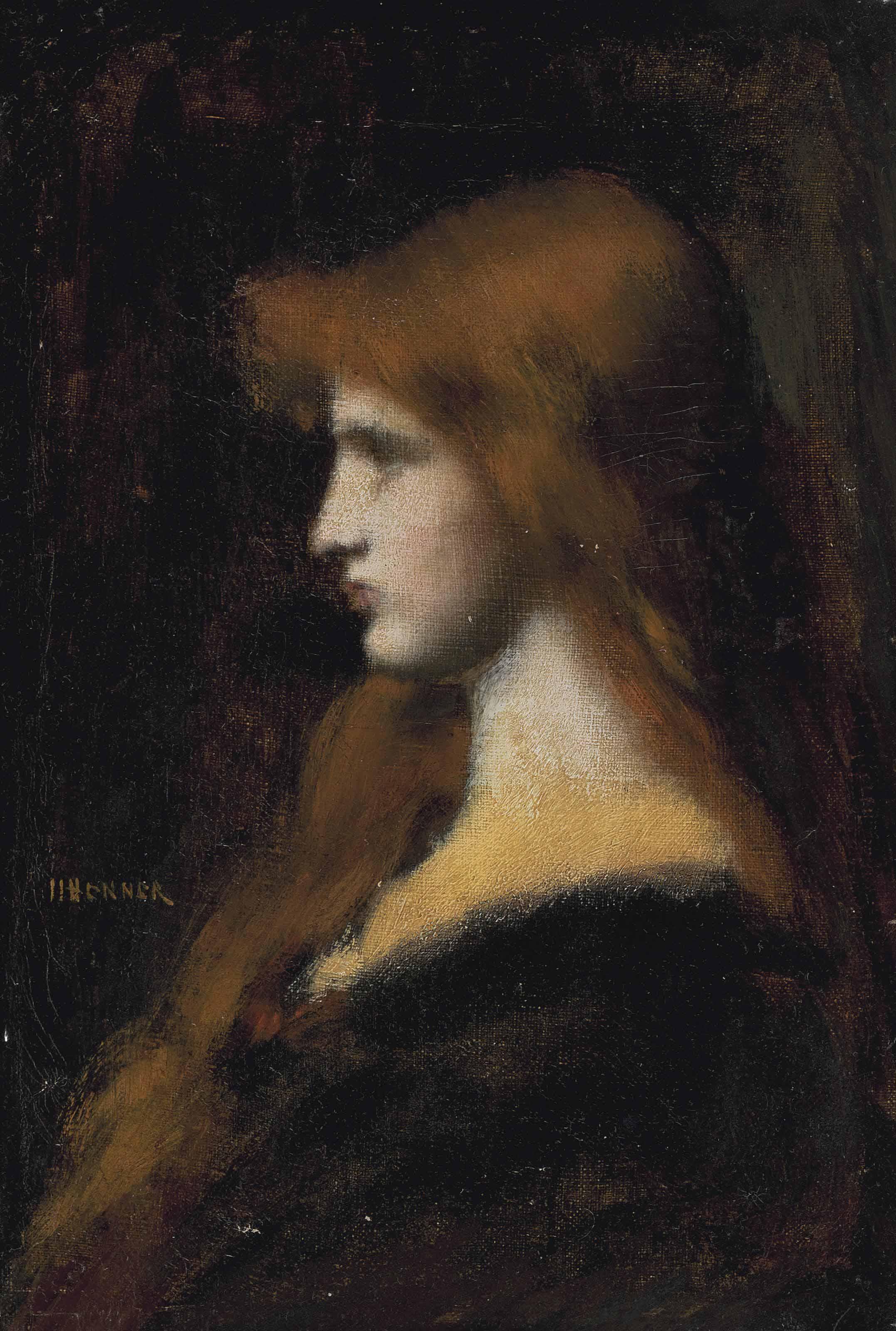 Jean-Jacques Henner - Lady in blue