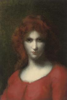 Jean Jacques Henner - Lady in red