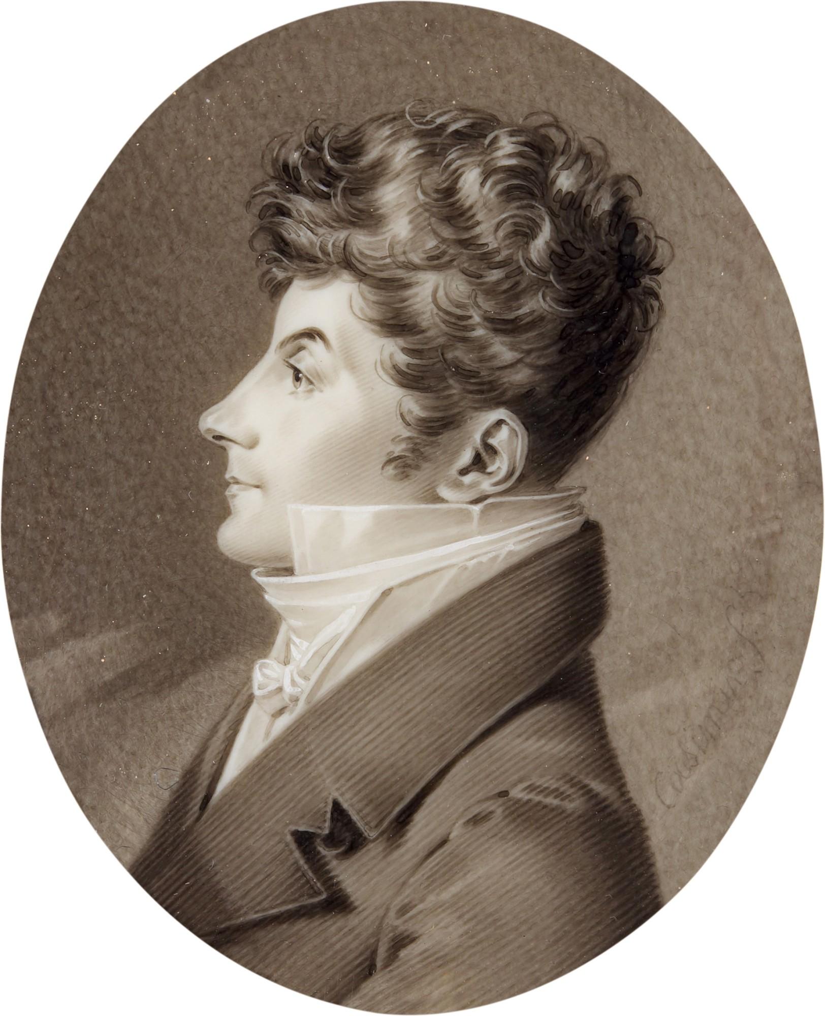 Jean-Jacques Karpff - Portrait Of Jean-Philippe Bronner, In Profile, Circa 1810
