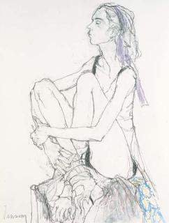 Jean Jansem - Danseuse au turban mauve