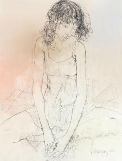 Jean Jansem - Portrait of a seated ballerina