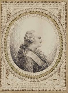 Jean-Joseph Bernard - Portrait Calligraphié De Louis Xvi De Profil