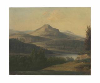 Jean-Joseph-Xavier Bidauld - An Extensive Landscape With A River And Mountain Beyond