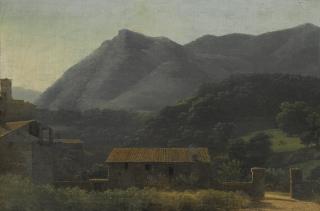 Jean-Joseph-Xavier Bidauld - An Italianate Landscape With A Hillside Village