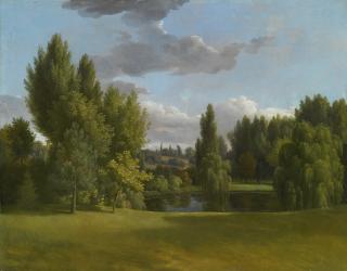 Jean Joseph Xavier Bidauld - Landscape With Trees Surrounding A Small Pond And Clouds Above