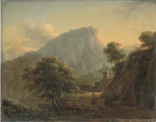 Jean-Joseph-Xavier Bidauld - Personnages Sur Un Chemin Dans Un Paysage Montagneux