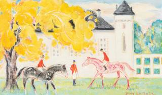 Jean Lareuse - Riders Before a Chateau