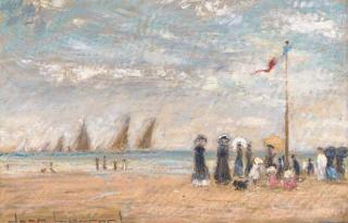Jean Laurent - Dancing around the Maypole on the beach; and Maypole on the beach