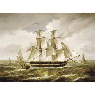 Jean Laurent - Sailing Boat; A Ship Off The Coast; Approaching Land