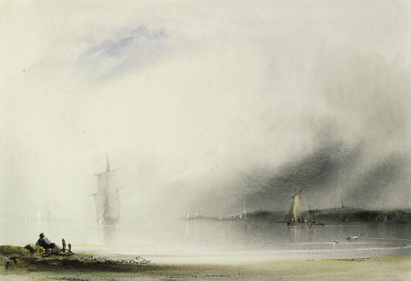 Jean Le Capelain - Shipping at dusk