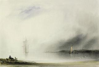 Jean Le Capelain - Shipping at dusk