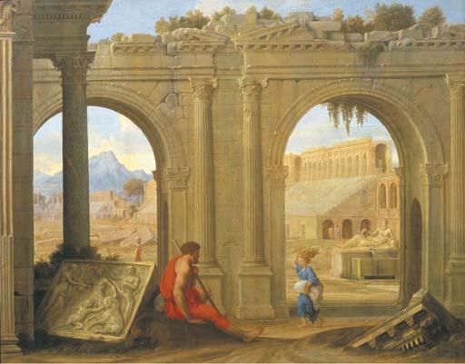 Jean Lemaire - Figures amongst classical architectural ruins