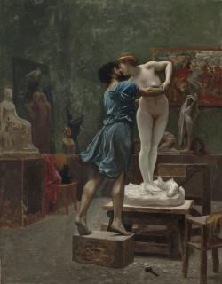Jean-Léon Gérôme - Pygmalion et Galatée, esquisse à l\'huile
