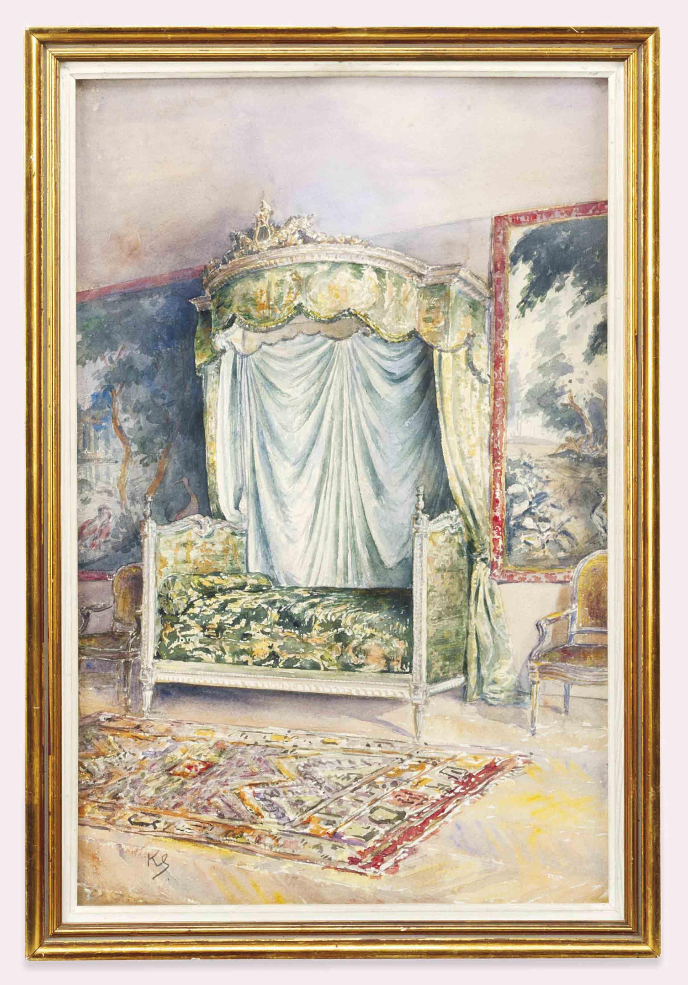 Jean Leonard Koechlin-Schwartz - An interior with a lit a la Polonaise