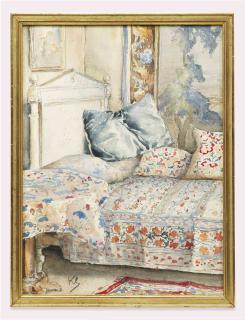 Jean Leonard Koechlin-Schwarz - An interior with a daybed