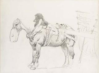 Jean-Louis-André-Théodore Gericault - A carthorse eating from a nosebag