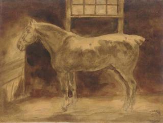 Jean-Louis-André-Théodore Géricault - A Horse In A Stable