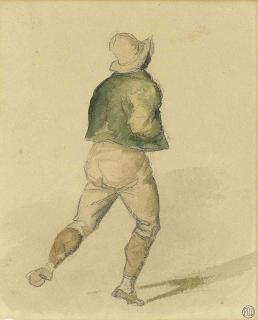 Jean-Louis-André-Théodore Géricault - A running boy seen from the back