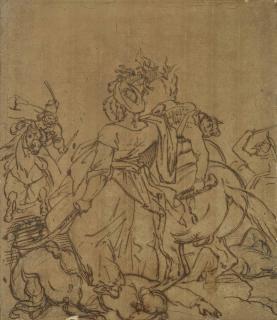 Jean-Louis-André-Théodore Géricault - Mamelouk défendant un trompette blessé