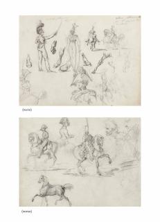 Jean-Louis-André-Théodore Géricault - Studies Of Officers And Cavaliers (Recto), Studies Of Officers, Cavaliers And Two Turbaned Men, A Portrait Of Napoleon In Profile (Verso)