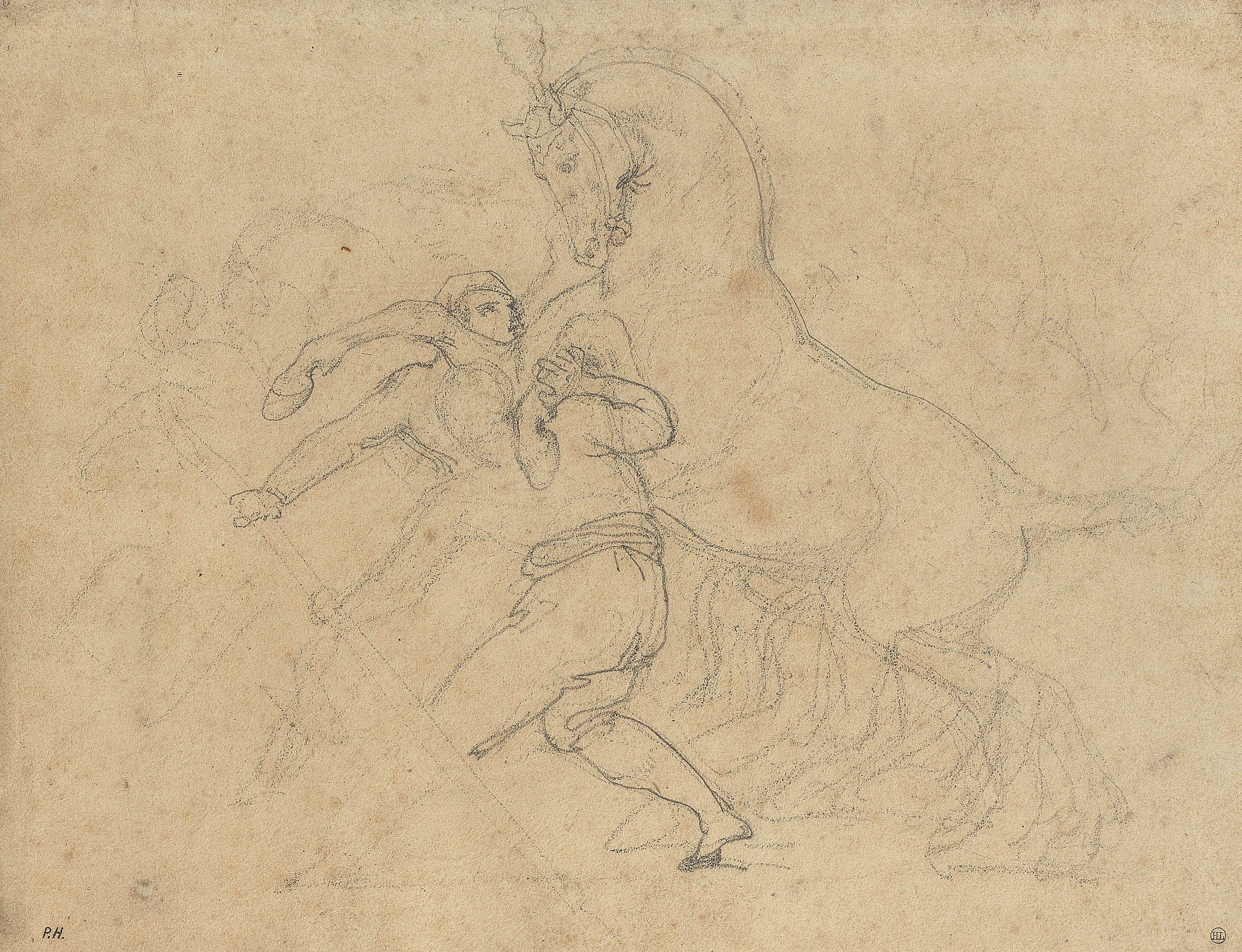 Jean-Louis André Théodore Géricault - Study for the race of the Barberi horses