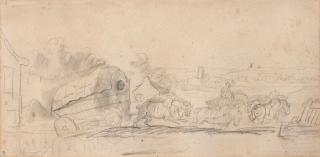 Jean-Louis André Théodore Géricault - Study of a wagon drawn by six horses