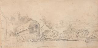 Jean-Louis André Théodore Géricault - Study of a wagon drawn by six horses